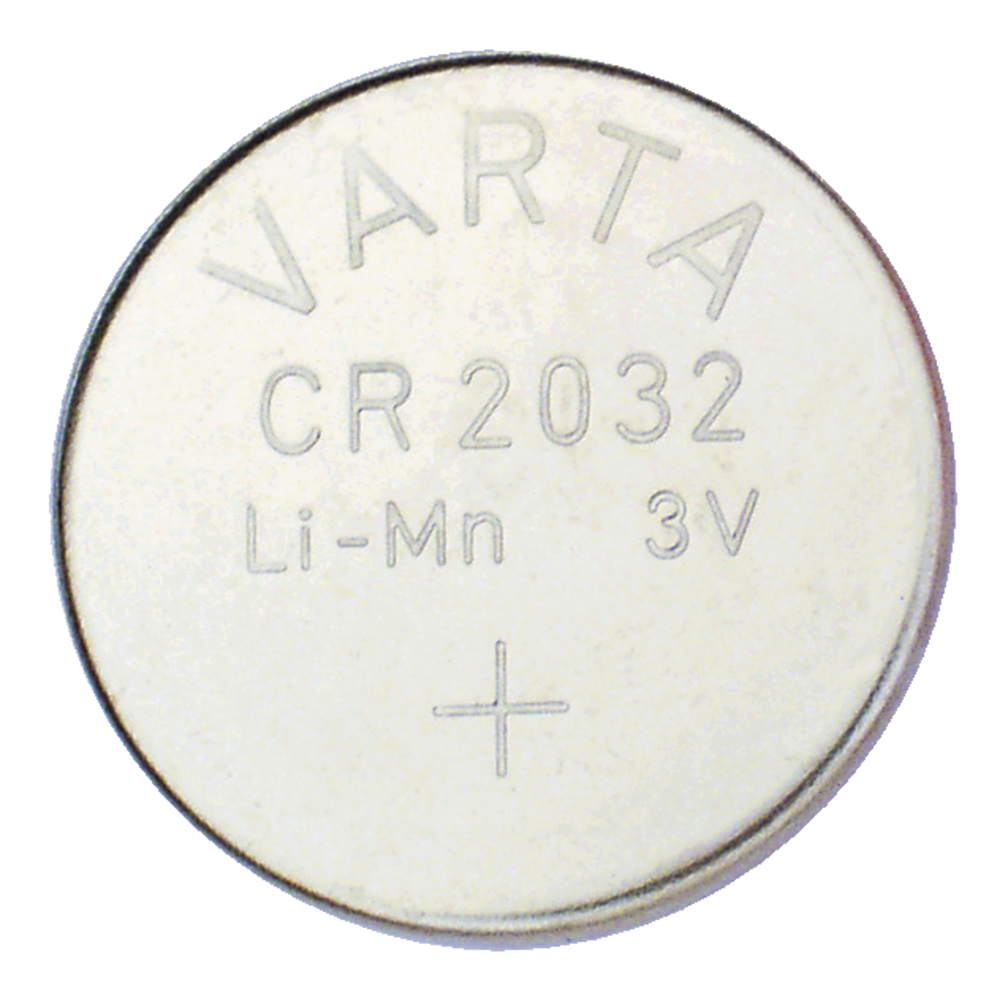 Battery, lithium 3 V button battery CR2032 (pack = 1 pc.)